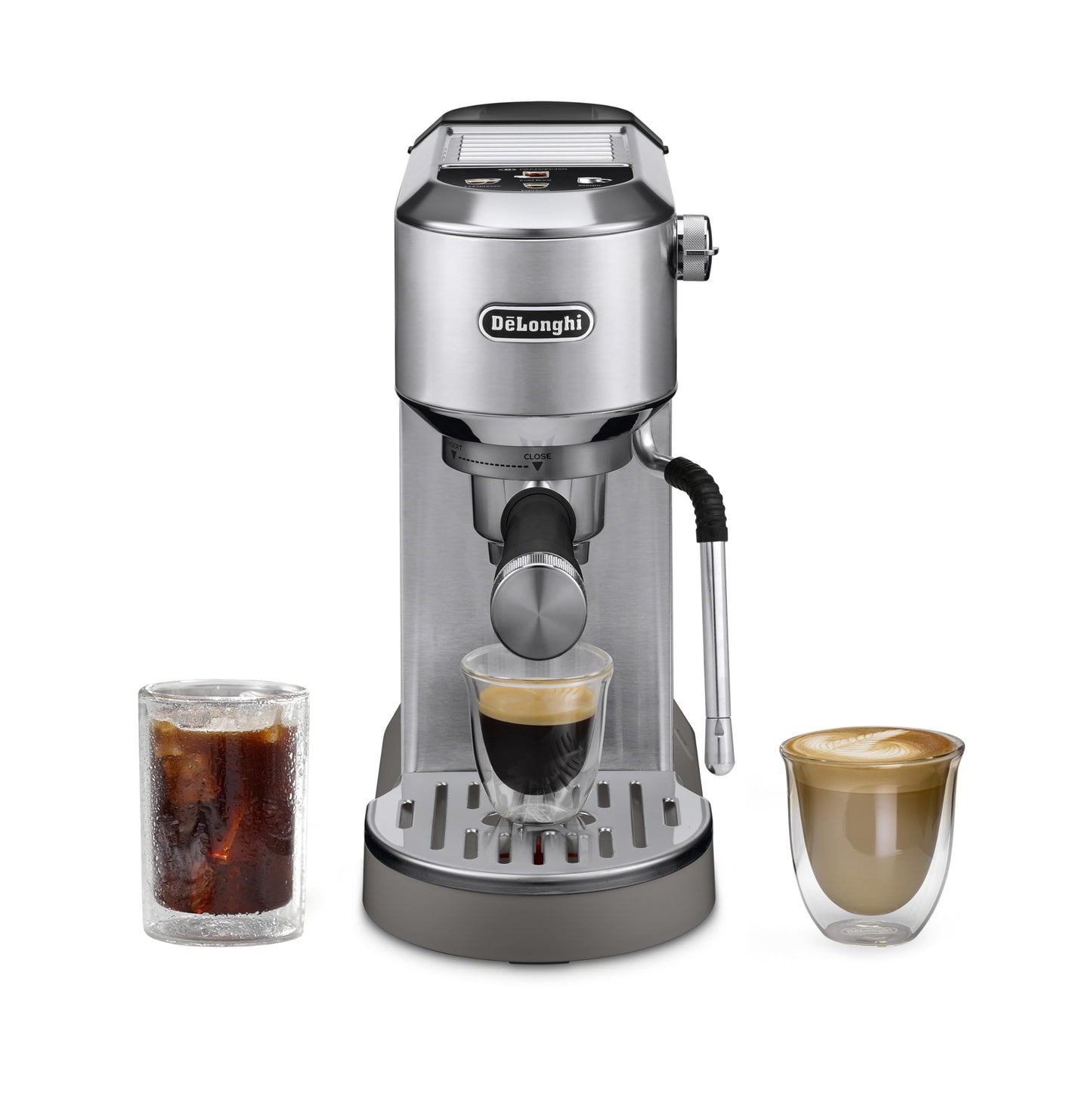 Compact Espresso Machine with Milk Frother for Hot & Iced Coffee