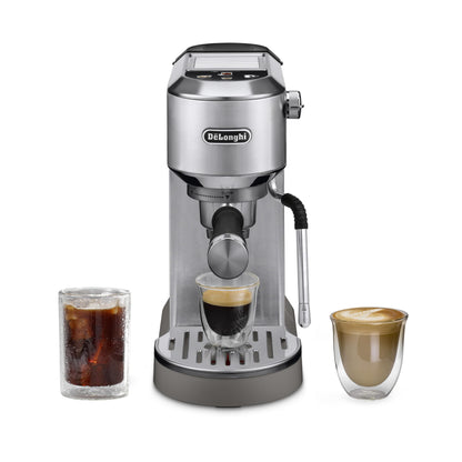 Compact Espresso Machine with Milk Frother for Hot & Iced Coffee