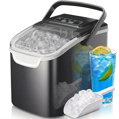 Portable Countertop Ice Maker with Self-Cleaning Function & Scoop