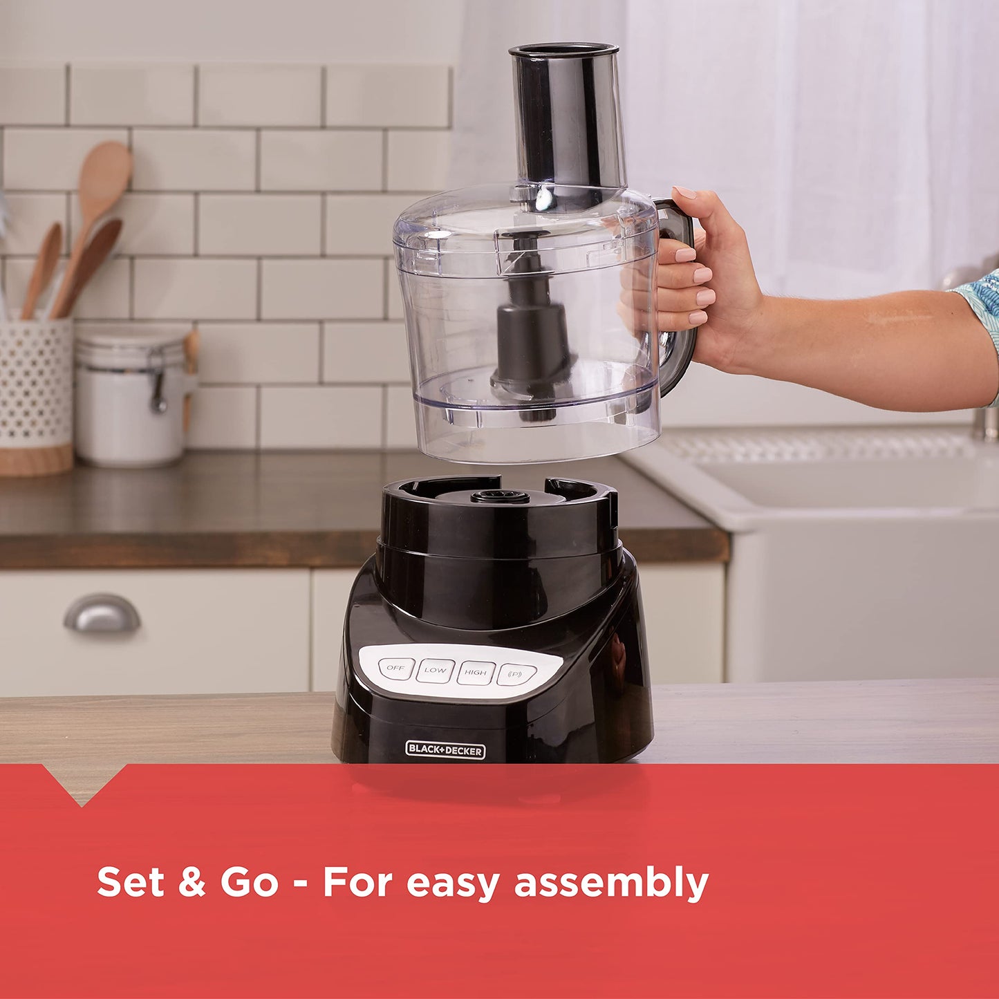 8-Cup Food Processor with Stainless Steel Blade & Multi Functions