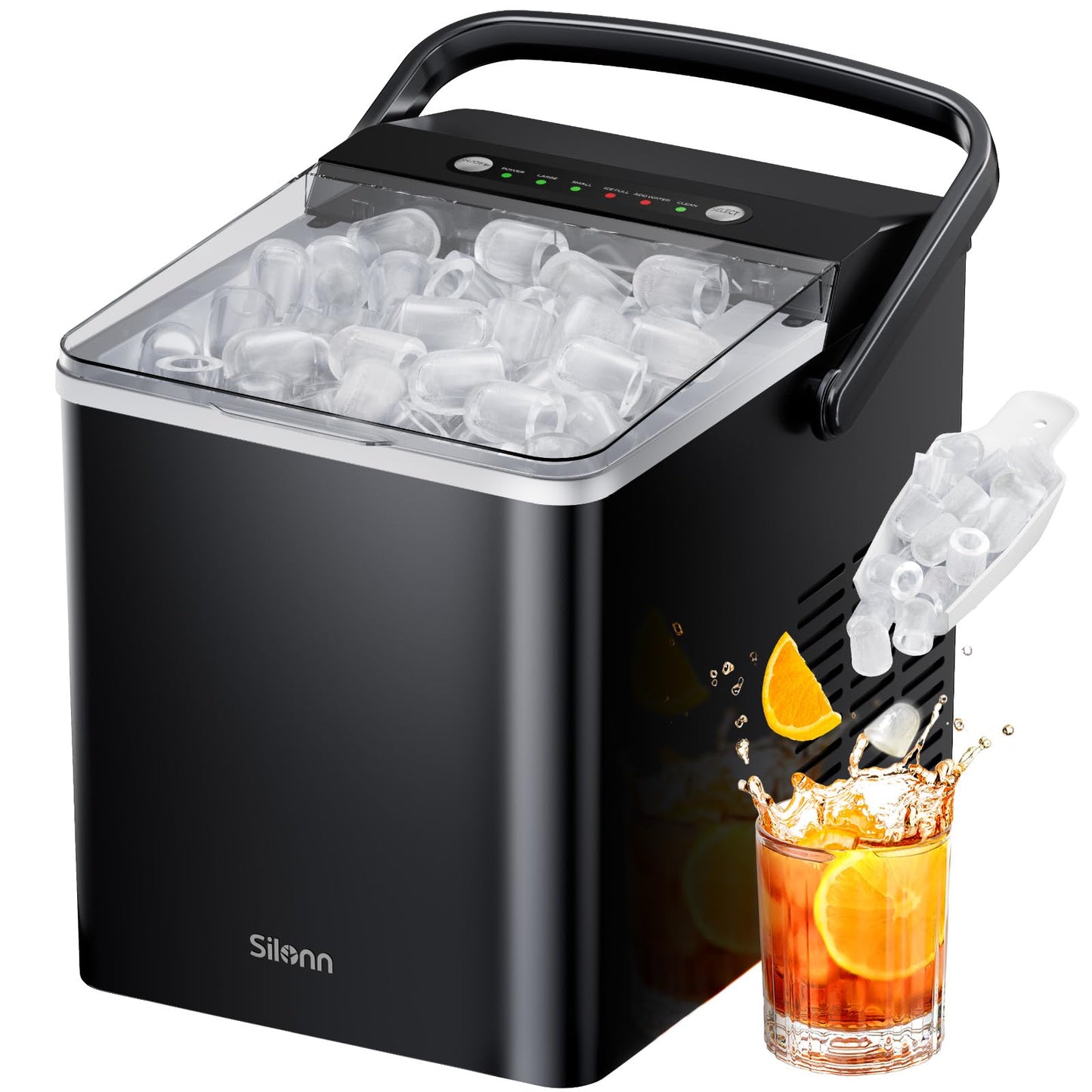 Countertop Nugget Ice Maker with 33LB Daily Production & Auto Clean