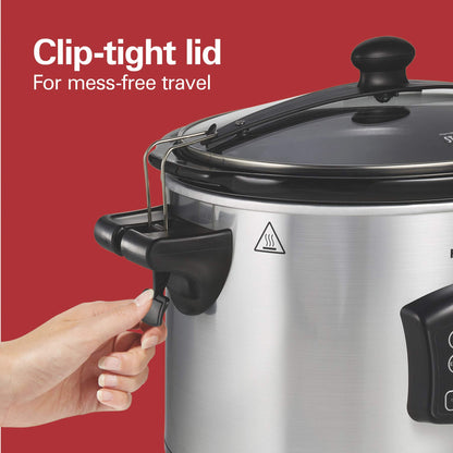 Hamilton Beach Portable 6 Quart Set & Forget Programmable Slow Cooker