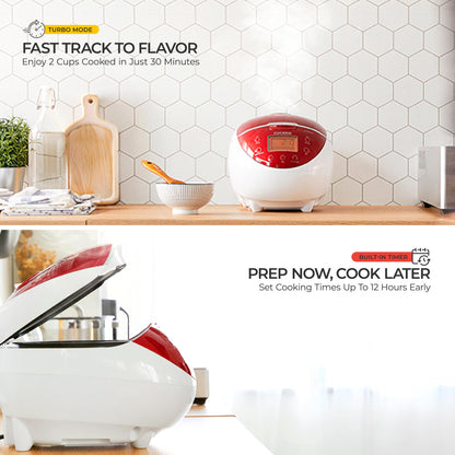 6-Cup Micom Rice Cooker with Food Steamer & Keep Warm Function