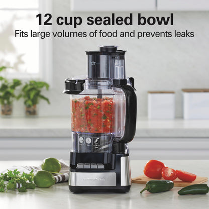 12-Cup Food Processor with Vegetable Chopper & Stainless Steel Blades