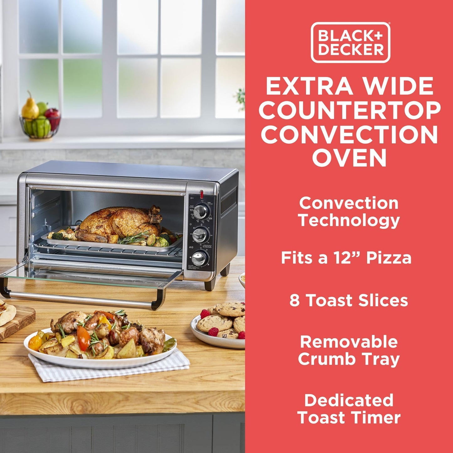 8-Slice Extra Wide Convection Countertop Toaster Oven
