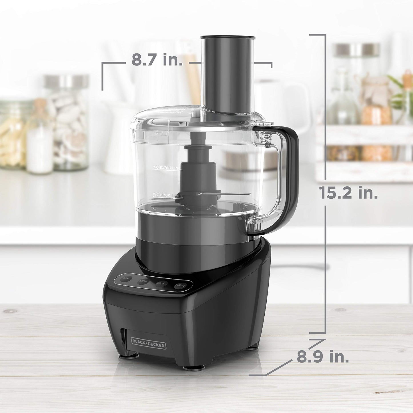 8-Cup 3-in-1 Food Processor with Dishwasher Safe Parts