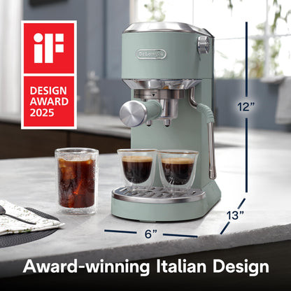 Compact Espresso Machine with Milk Frother for Hot & Iced Coffee
