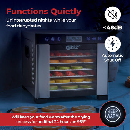 Food Dehydrator with Digital Timer & Adjustable Temperature Control