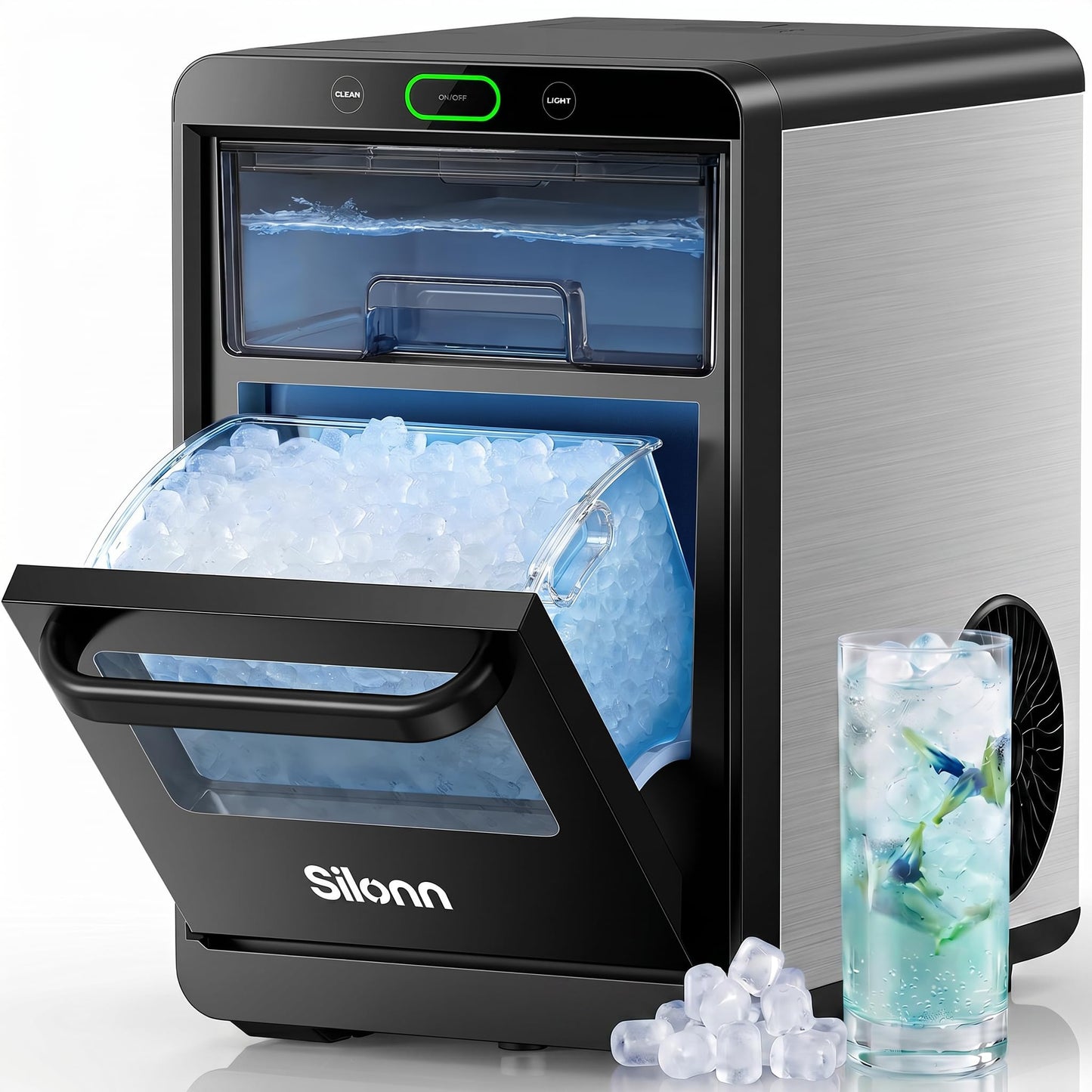 Countertop Nugget Ice Maker with 33LB Daily Production & Auto Clean