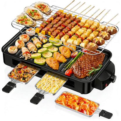1500W Smokeless Indoor Electric Grill & Griddle with Temperature Control