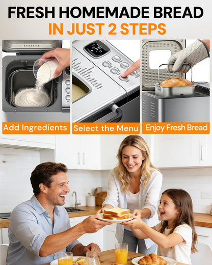 2LB Automatic Bread Maker with 17 Programs & 15H Timer