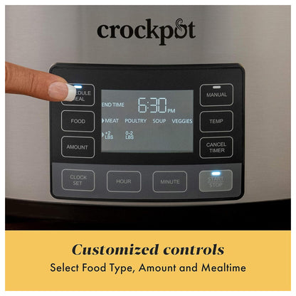 6QT Programmable Slow Cooker with Digital Timer & Food Warmer