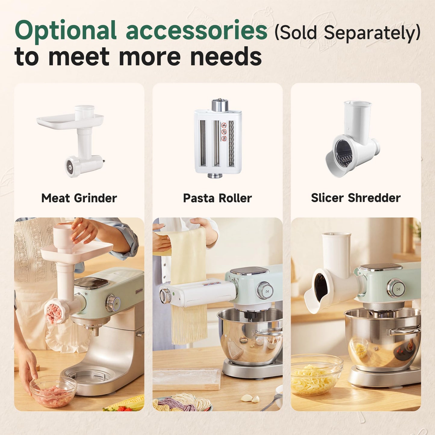 5.3QT Stand Mixer with LED Touch Screen & 11-Speed Control