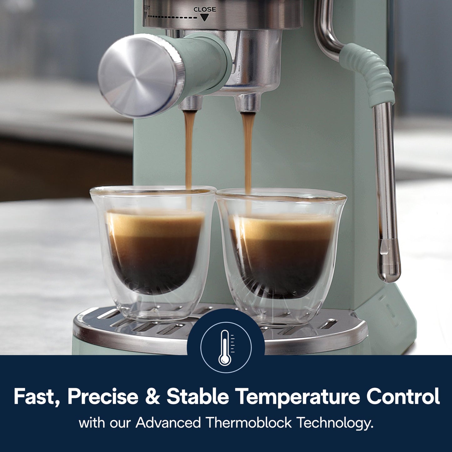 Compact Espresso Machine with Milk Frother for Hot & Iced Coffee