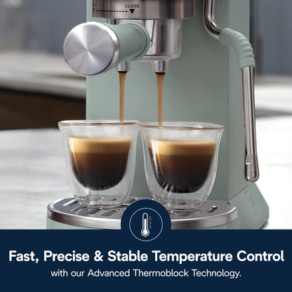 Compact Espresso Machine with Milk Frother for Hot & Iced Coffee