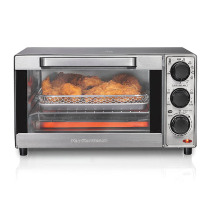 Air Fryer Toaster Oven Combo, 4-Slice Stainless Steel