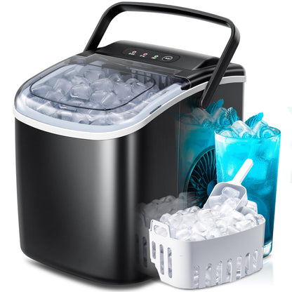Portable Countertop Ice Maker with Self-Cleaning Function & Scoop