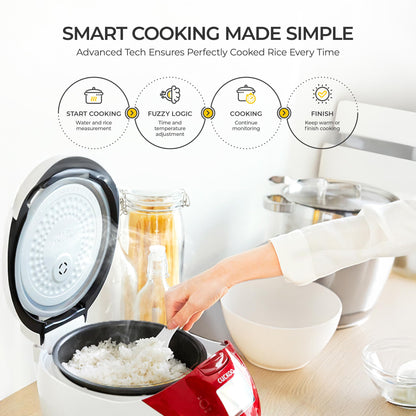 6-Cup Micom Rice Cooker with Food Steamer & Keep Warm Function