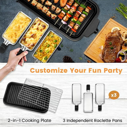 2-in-1 Smokeless Indoor Electric Grill & Griddle with Nonstick Plate