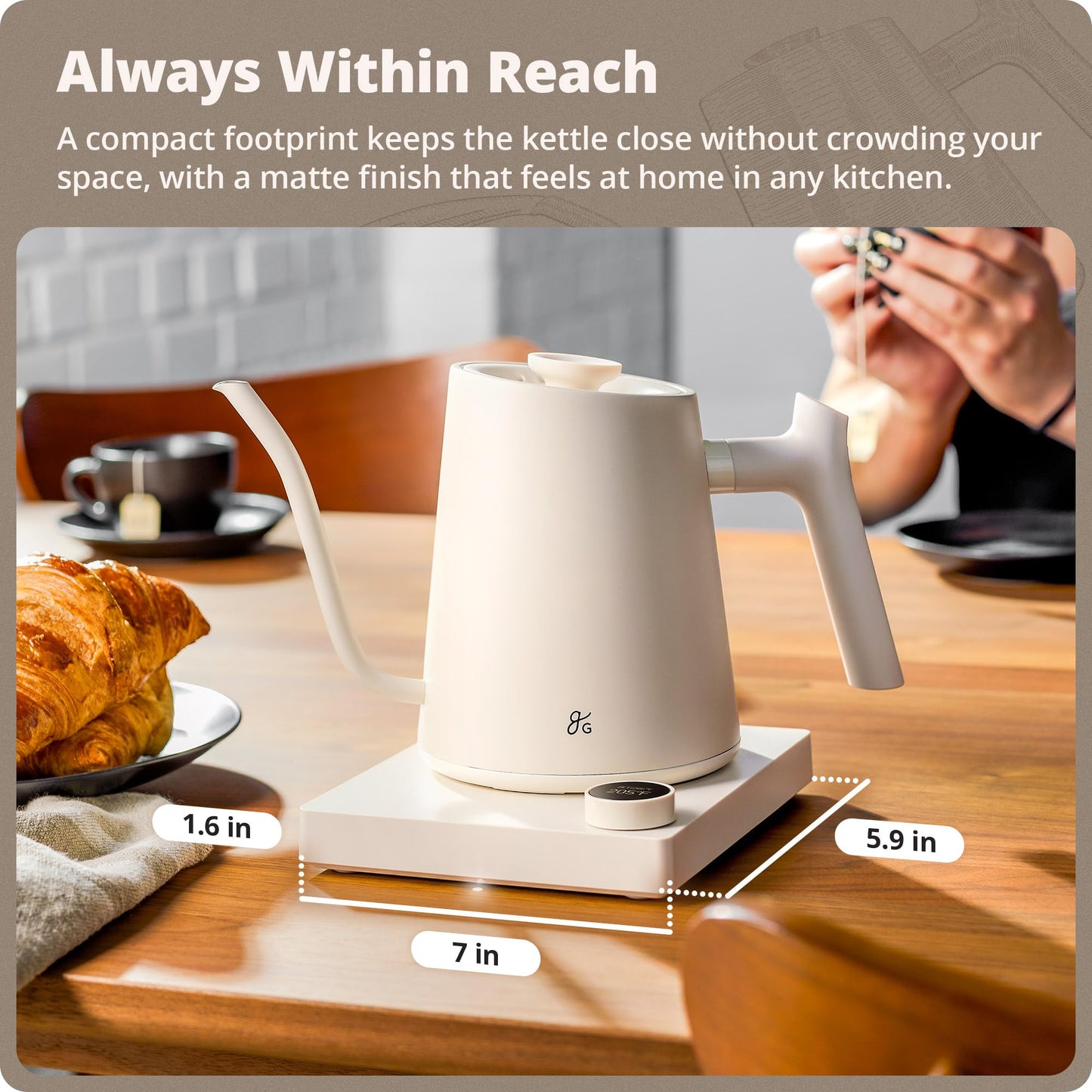 1200W Precision Gooseneck Electric Kettle for Pour Over Coffee