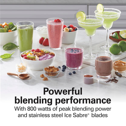 800W Blender with 40oz Glass Jar & Portable Travel Cup