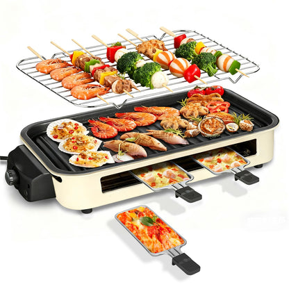 2-in-1 Smokeless Indoor Electric Grill & Griddle with Nonstick Plate
