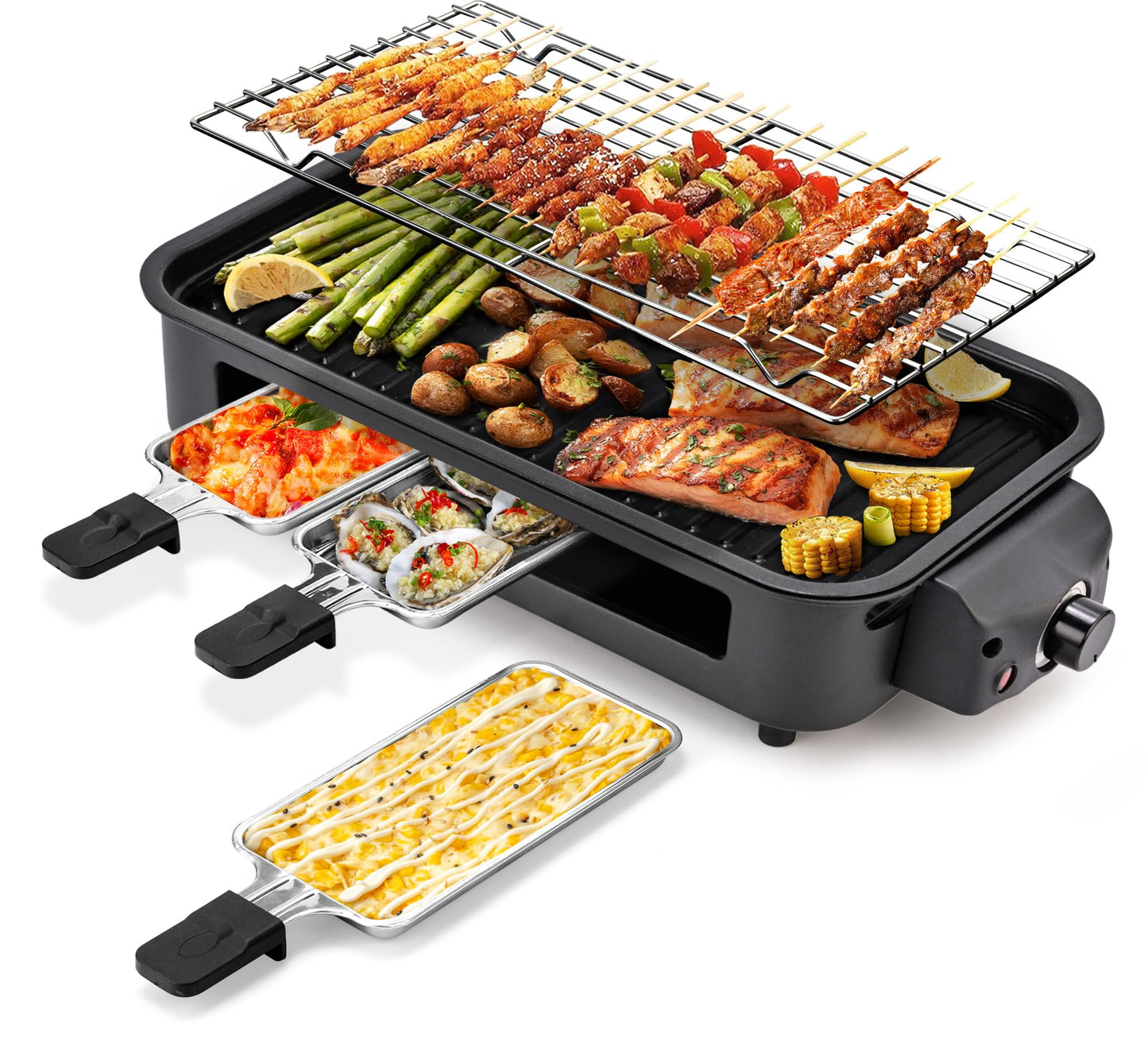 1700W Smokeless Indoor Electric Grill with Removable Nonstick Plate