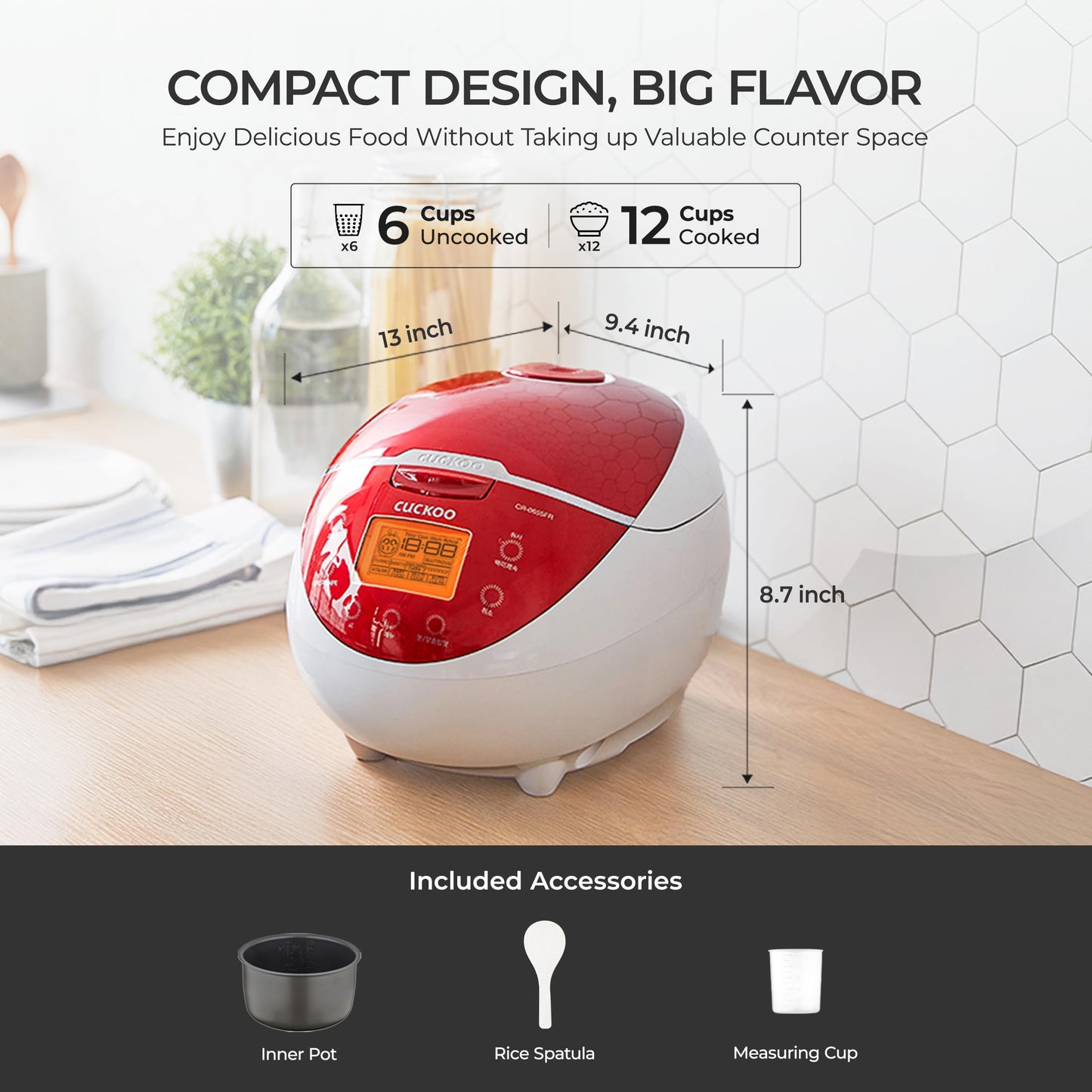 6-Cup Micom Rice Cooker with Food Steamer & Keep Warm Function