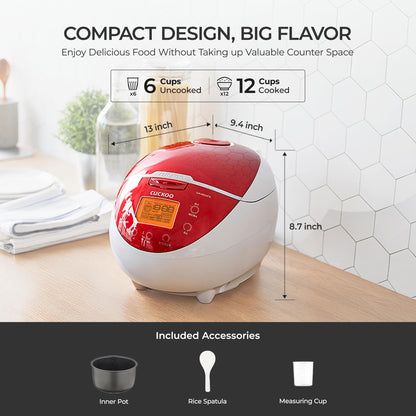 6-Cup Micom Rice Cooker with Food Steamer & Keep Warm Function