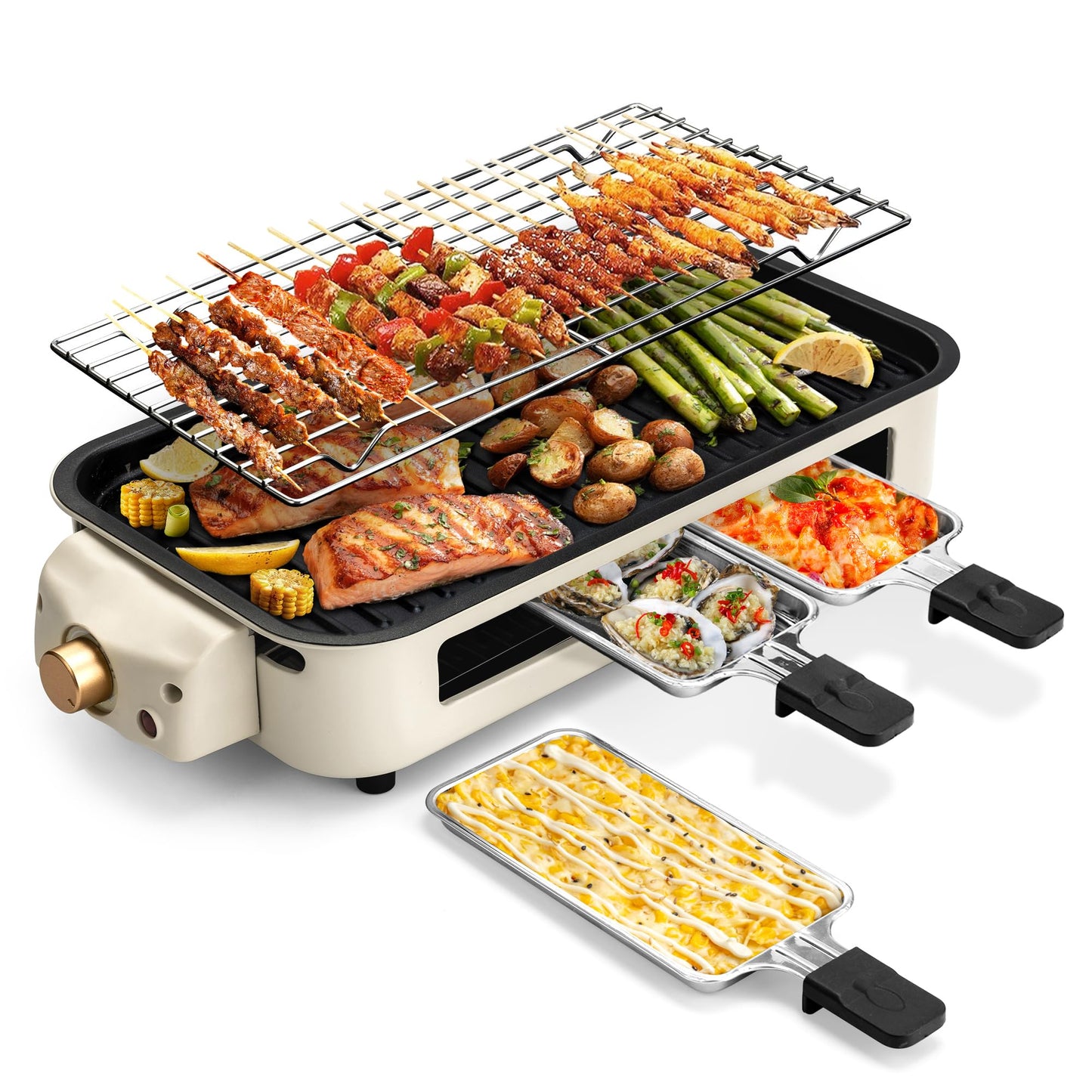 1700W Smokeless Indoor Electric Grill with Removable Nonstick Plate
