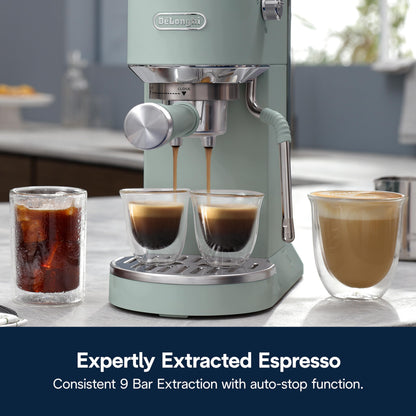 Compact Espresso Machine with Milk Frother for Hot & Iced Coffee