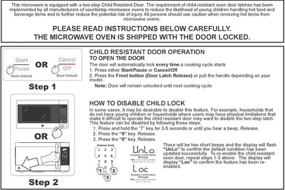 0.7 Cu Ft Compact Countertop Microwave Oven with Auto Cooking Settings