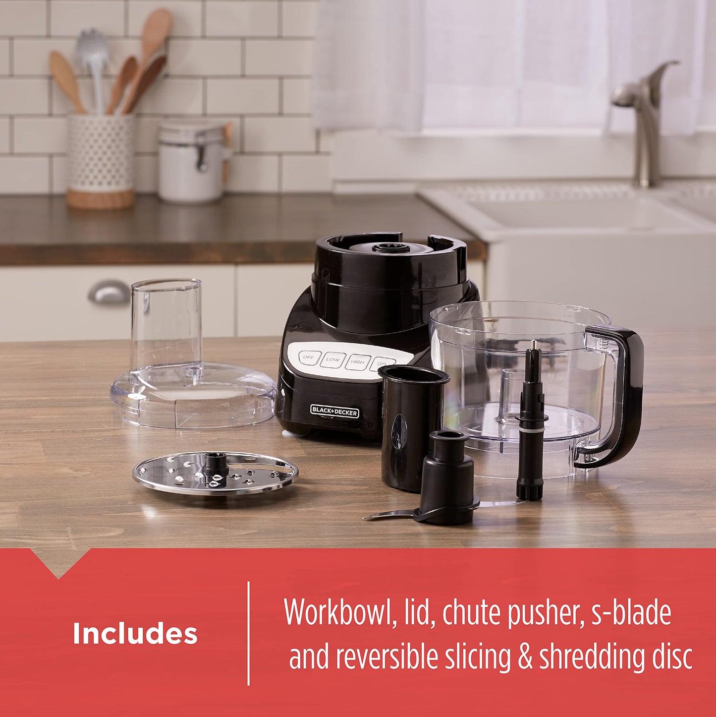 8-Cup Food Processor with Stainless Steel Blade & Multi Functions