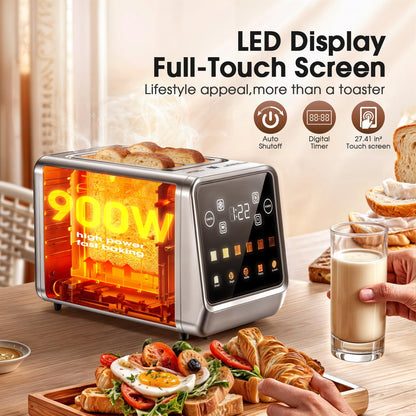 4-Slice Touch Screen Toaster with Smart Presets & Bagel Mode