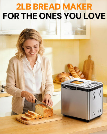 2LB Automatic Bread Maker with 17 Programs & 15H Timer