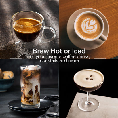 Compact Espresso Machine with Milk Frother for Hot & Iced Coffee