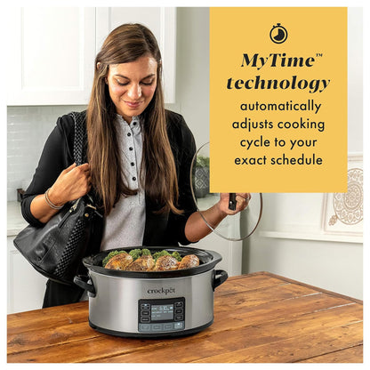6QT Programmable Slow Cooker with Digital Timer & Food Warmer