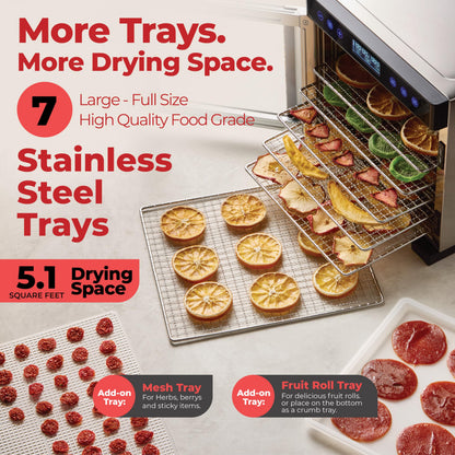 Food Dehydrator with Digital Timer & Adjustable Temperature Control